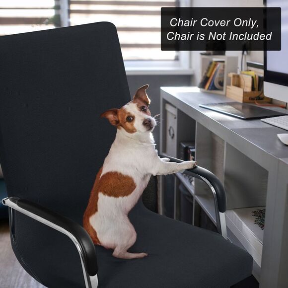 Stretch Jacquard Office Cover Swivel Chair Protector Medium Gray - Picture 4 of 6